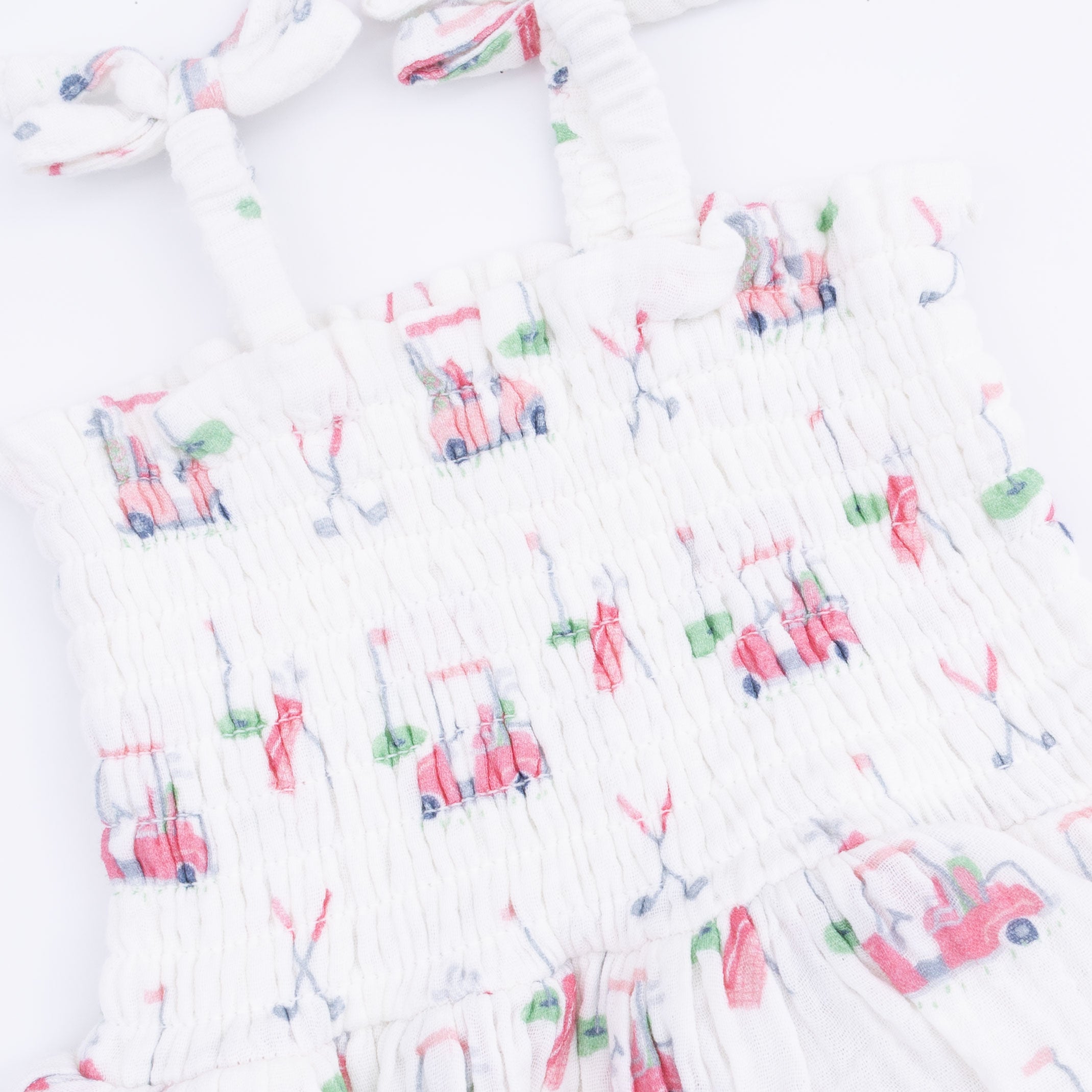 Baby Golf Carts Pink - Smocked Bubble with Skirt