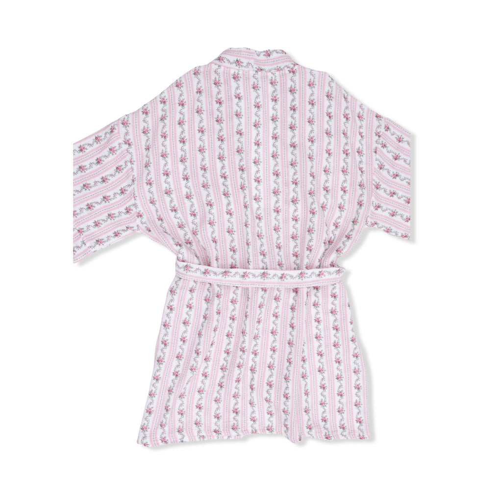 Winding Roses Stripe - Adult Kimono Mid Thigh Robe