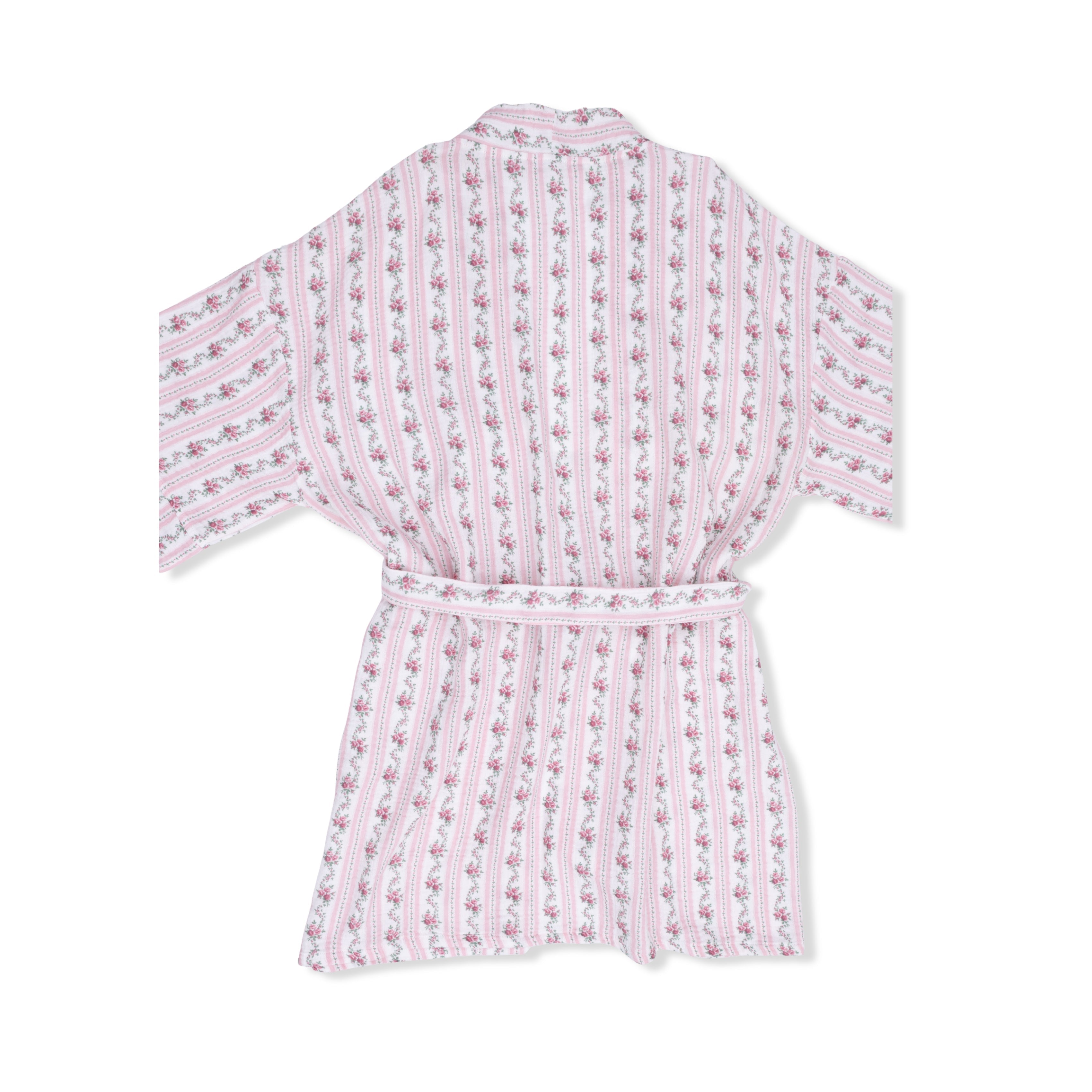 Winding Roses Stripe - Adult Kimono Mid Thigh Robe