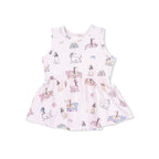 Fancy Hounds with Bows - Peplum Tank Top and Bike Short