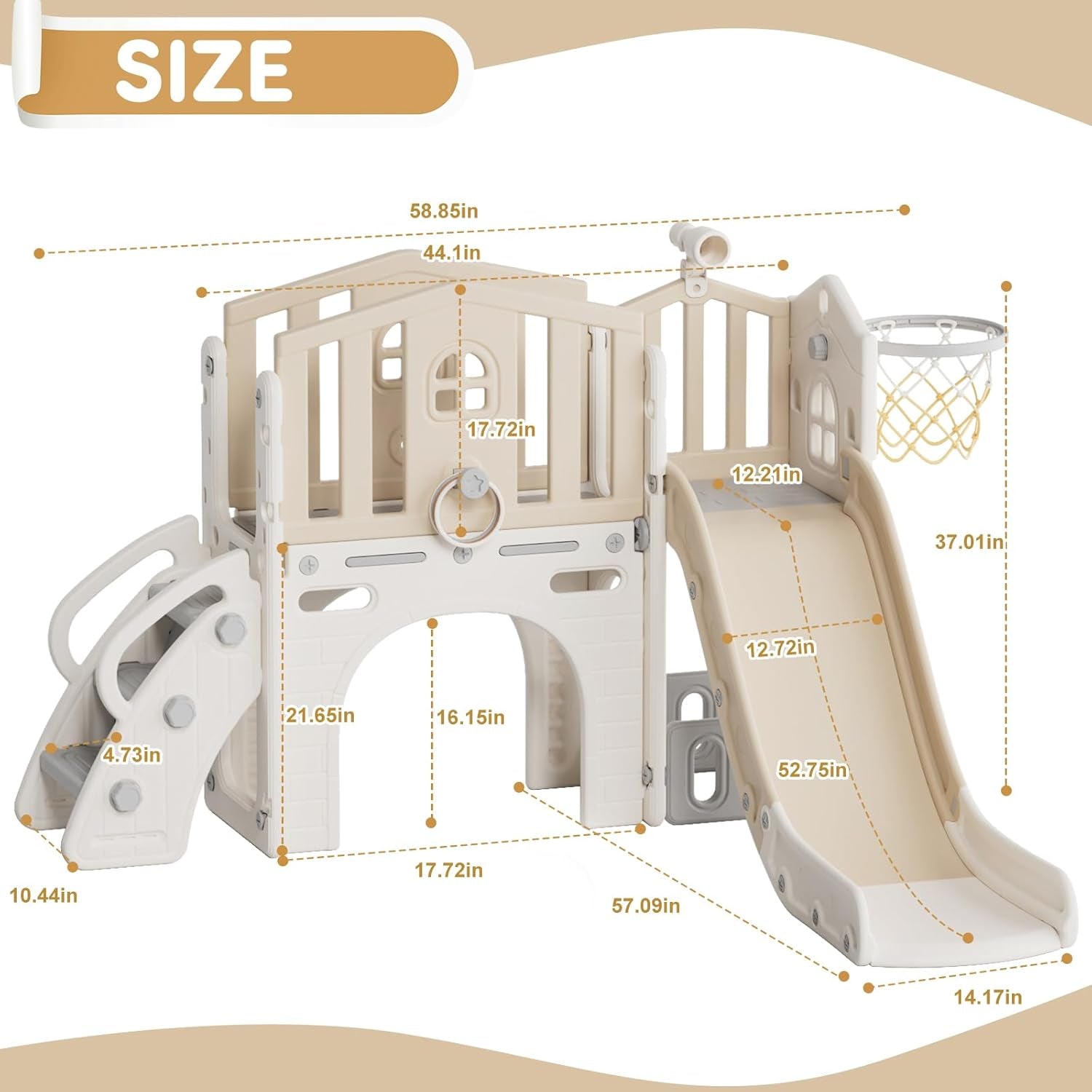 8 in 1 Toddler Slide Playset