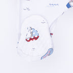 Bubbly Sailboats Blue - 2 Way Zipper Footie