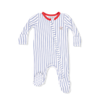 Baseball Stripe - 2 Way Zipper Footie