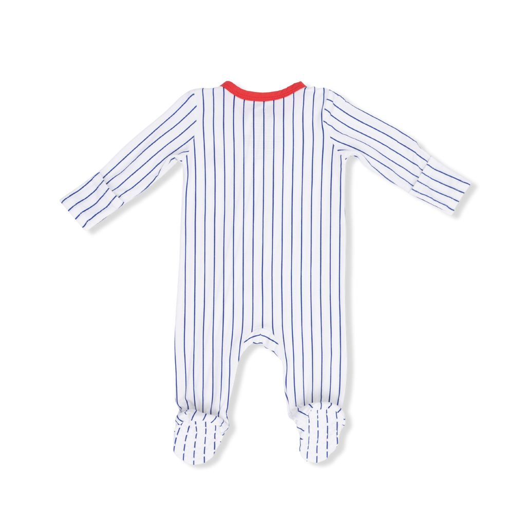Baseball Stripe - 2 Way Zipper Footie
