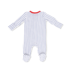 Baseball Stripe - 2 Way Zipper Footie