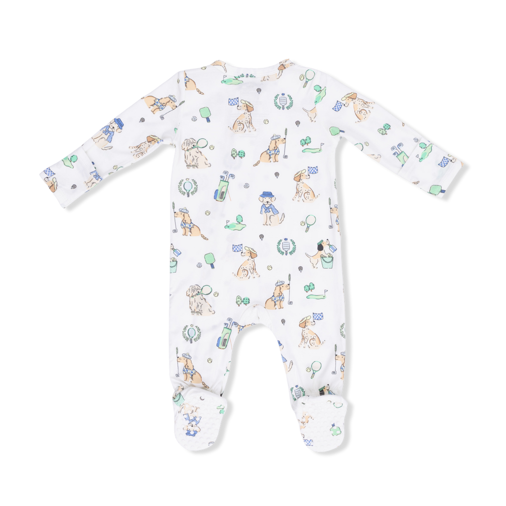 Country Club Dogs Neutral - 2 Way Zipper Footie