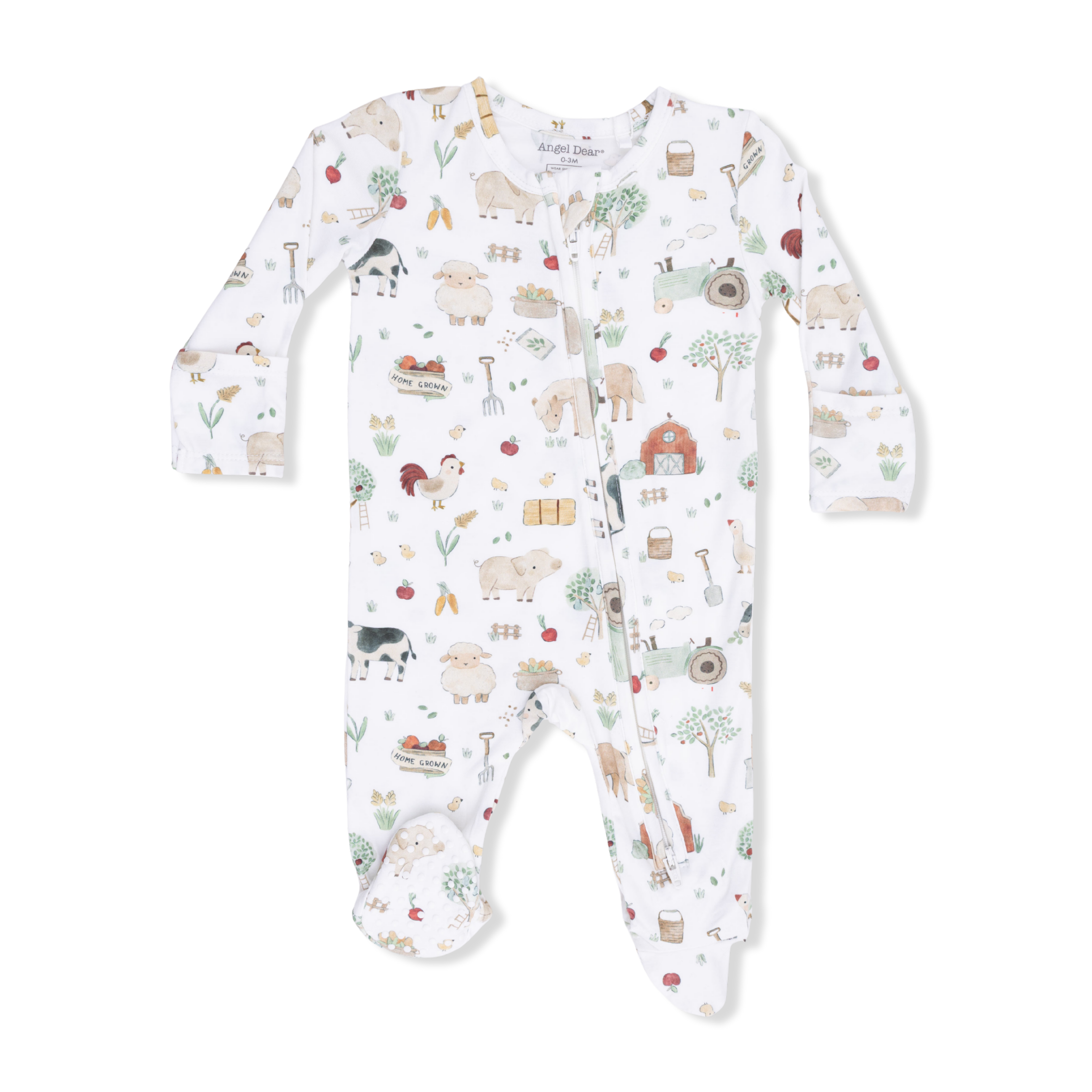 Cute Farm Animals Uni - 2 Way Zipper Footie