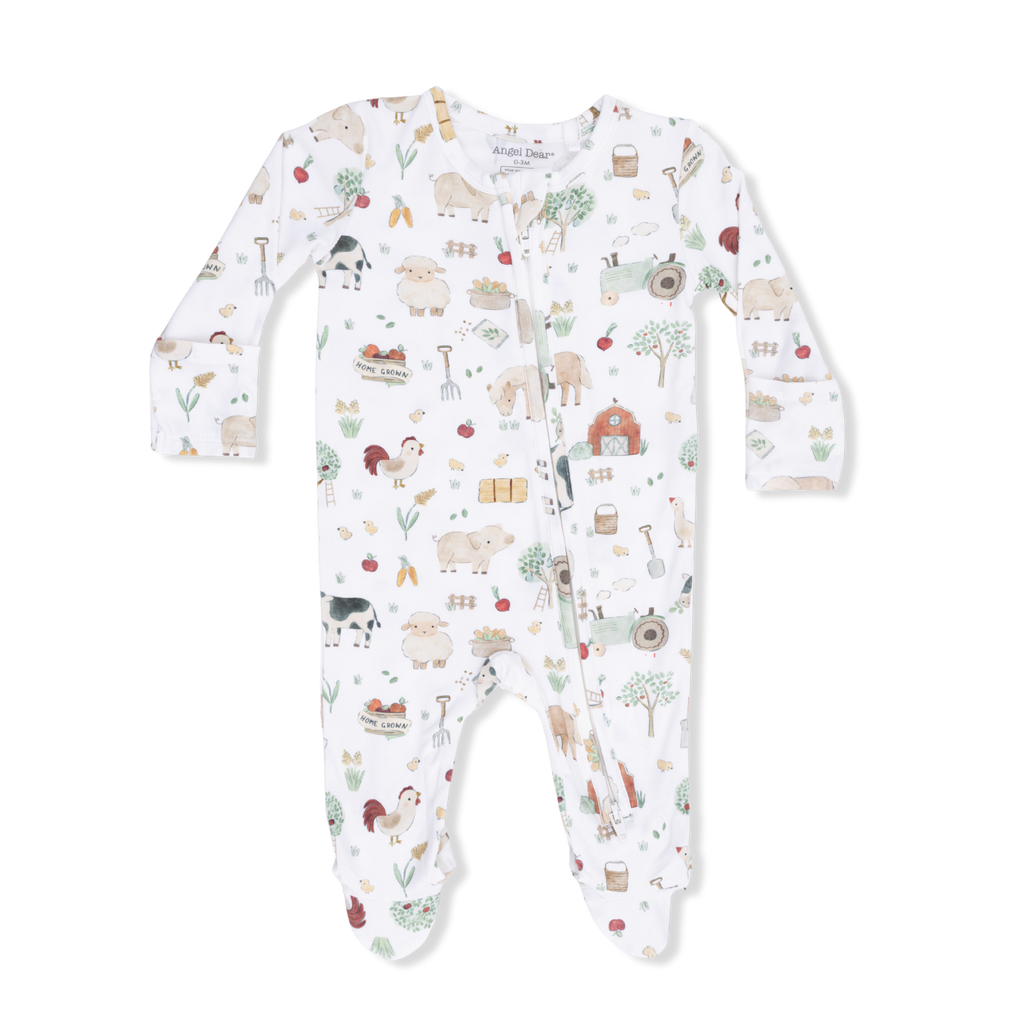 Cute Farm Animals Uni - 2 Way Zipper Footie