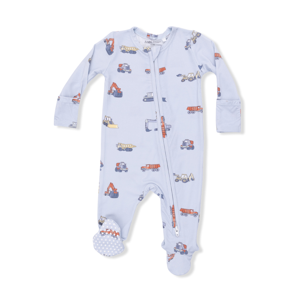 Construction Vehicles - 2 Way Zipper Footie
