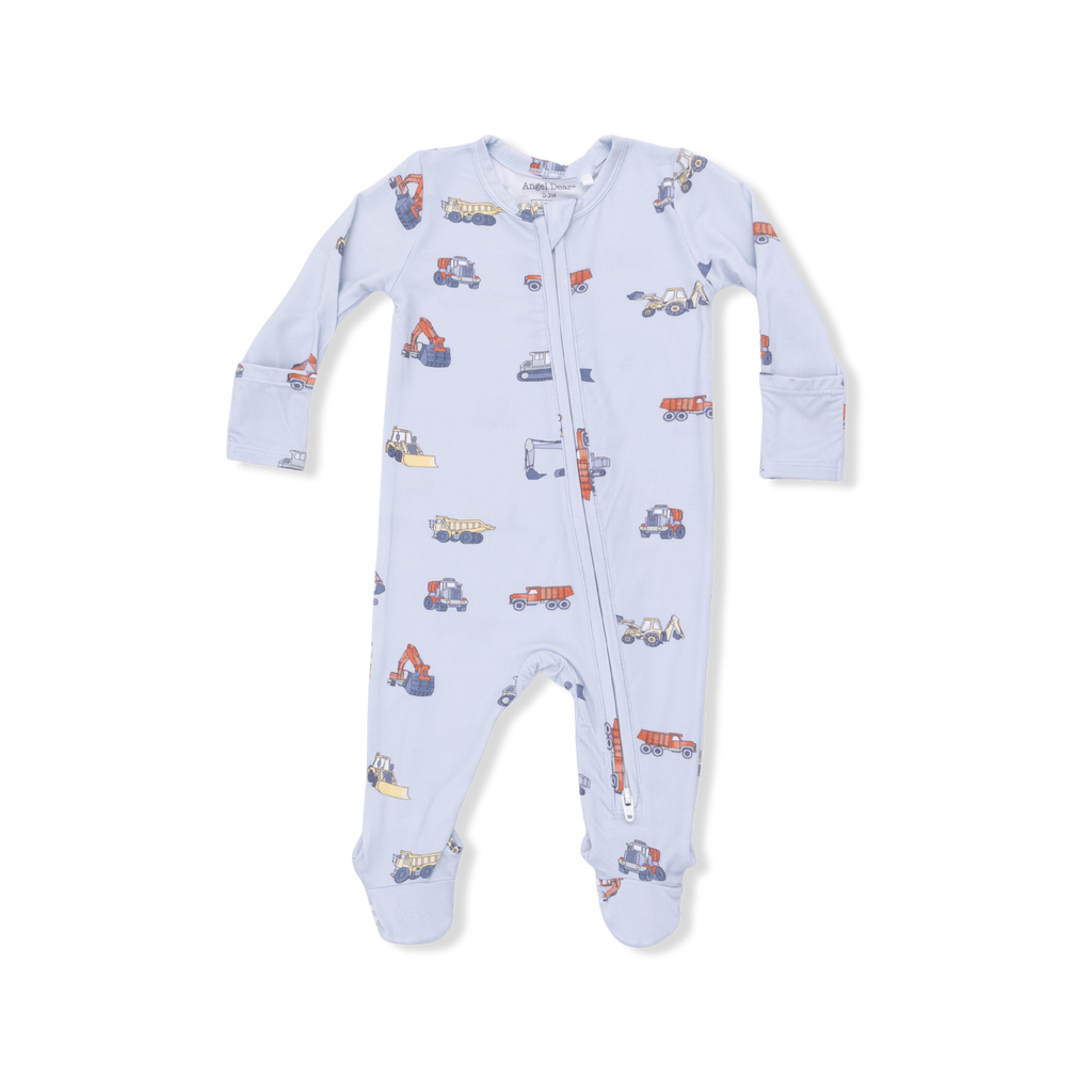 Construction Vehicles - 2 Way Zipper Footie