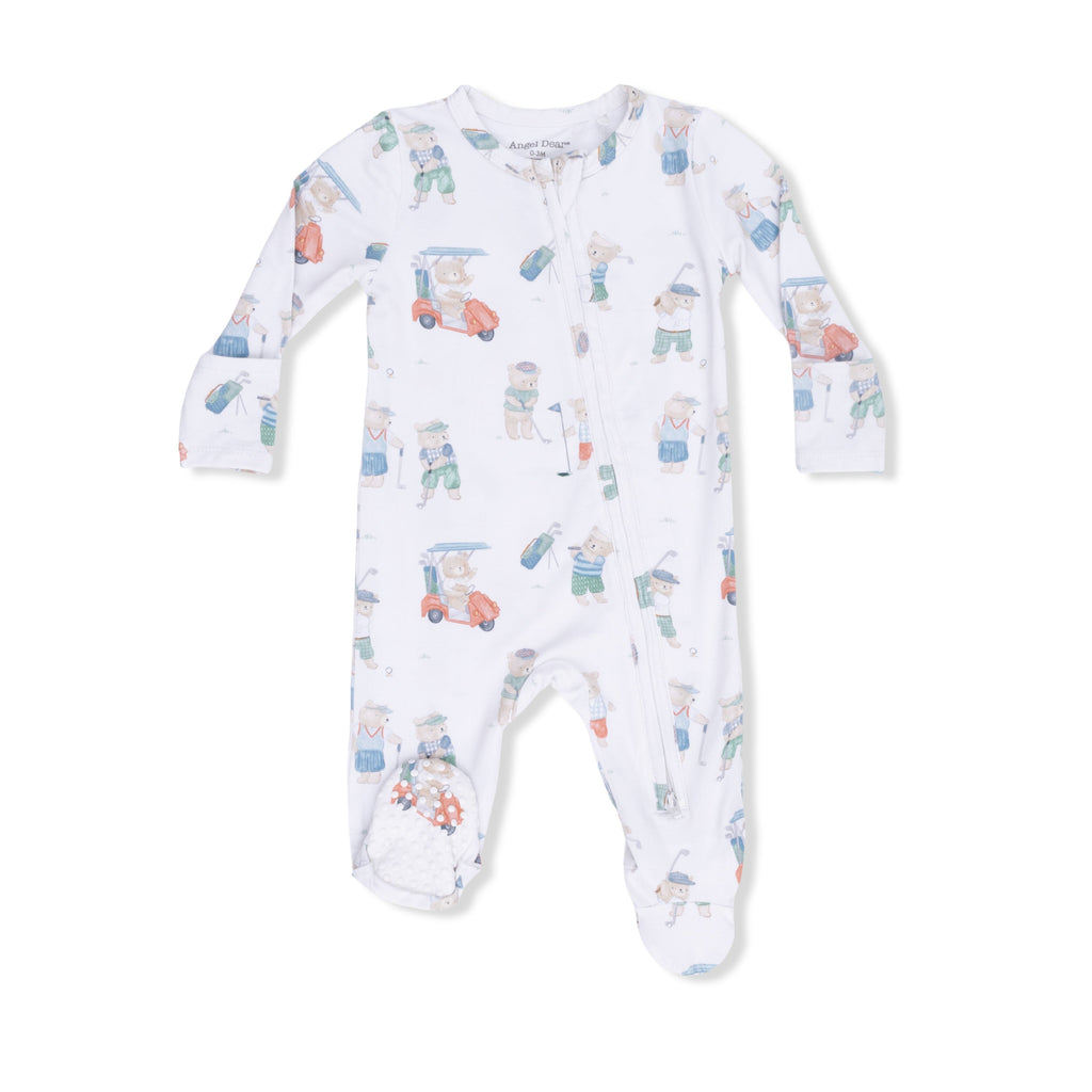 Golfing Teddy Bears - 2 Way Zipper Footie