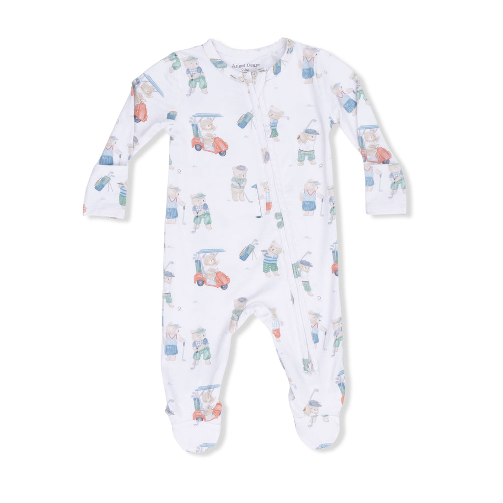 Golfing Teddy Bears - 2 Way Zipper Footie