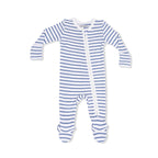 Navy Stripe - 2 Way Zipper Footie