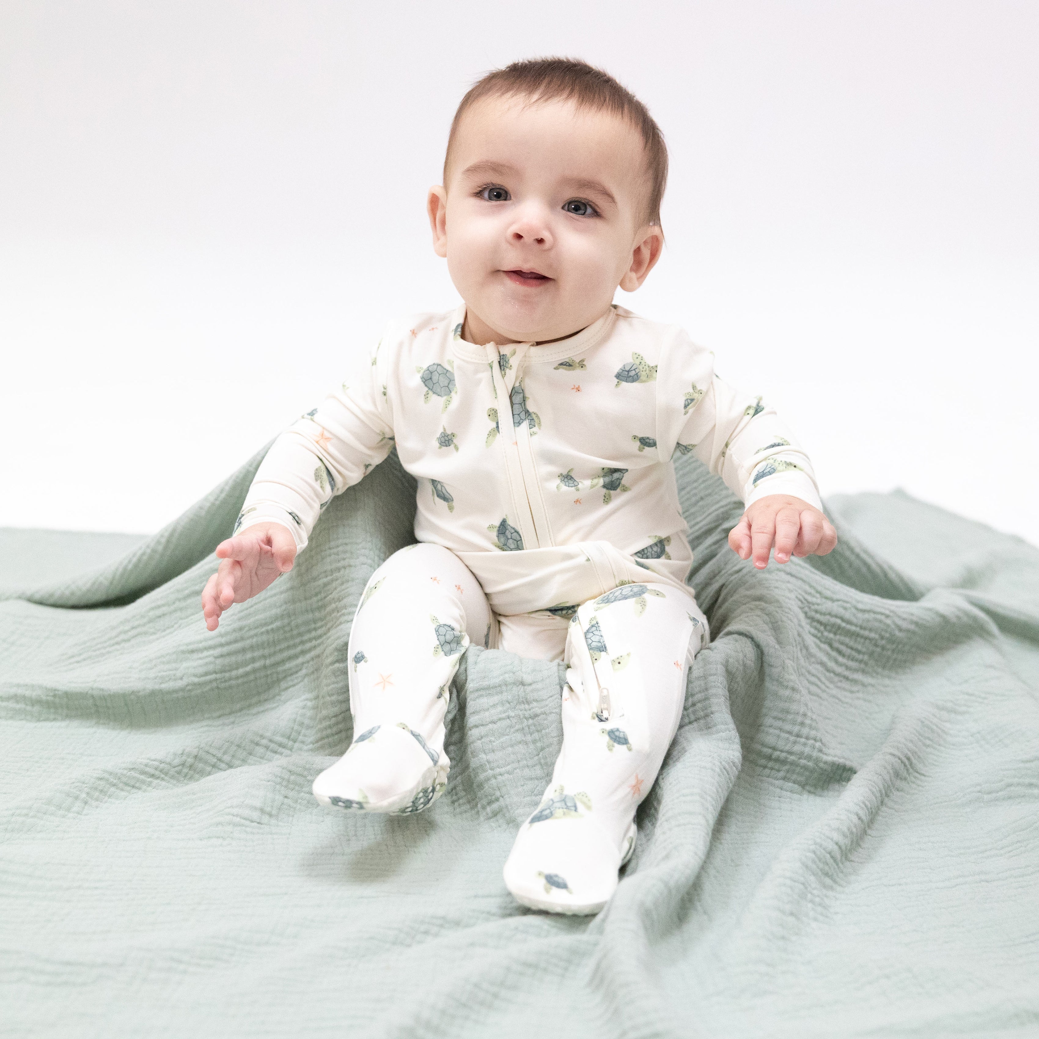 Sea Turtles - 2 Way Zipper Footie