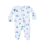 Vintage Golf Carts Blue - 2 Way Zipper Footie
