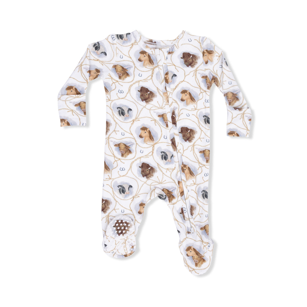 Farm Animals Rope Cameos Uni - 2 Way Zipper Footie