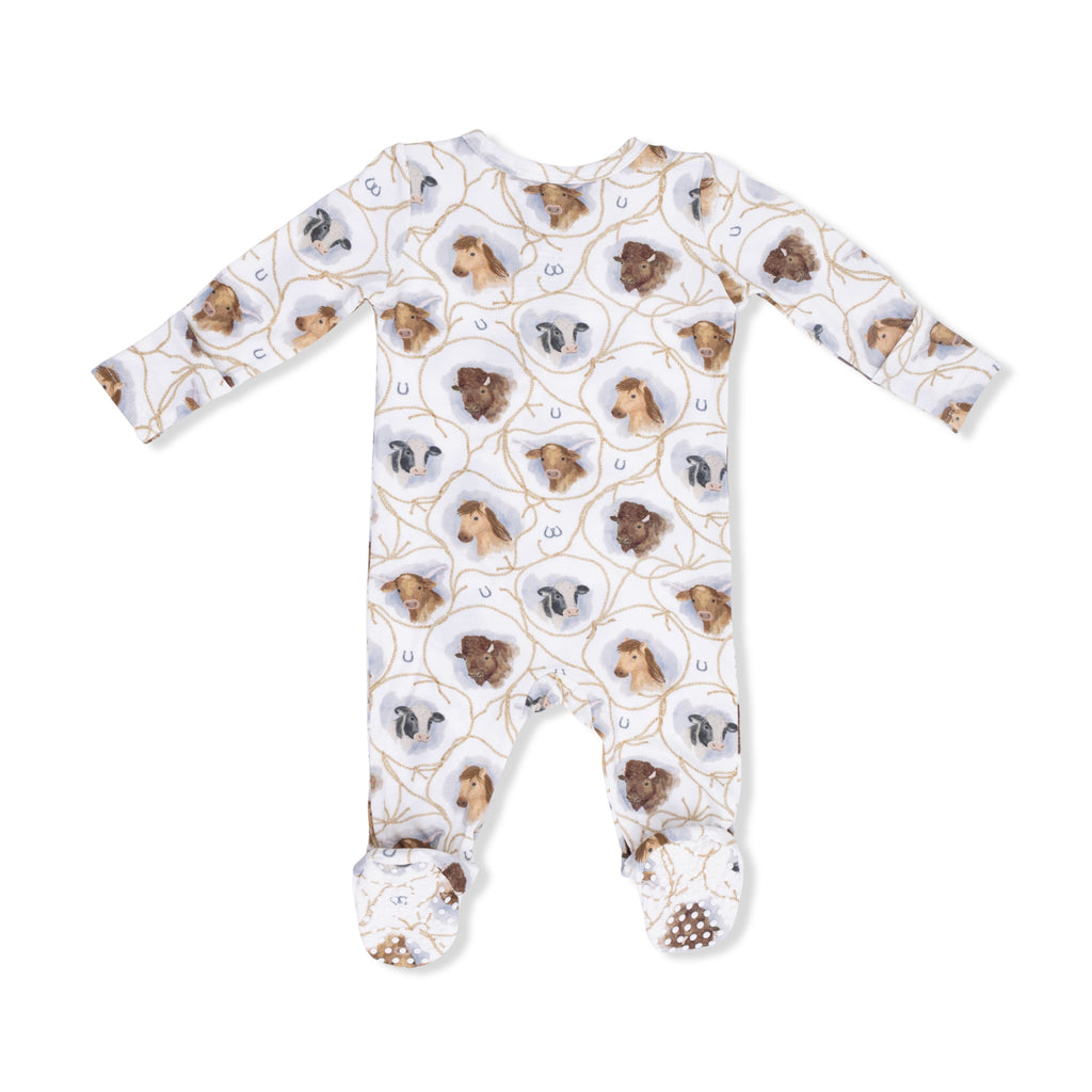 Farm Animals Rope Cameos Uni - 2 Way Zipper Footie