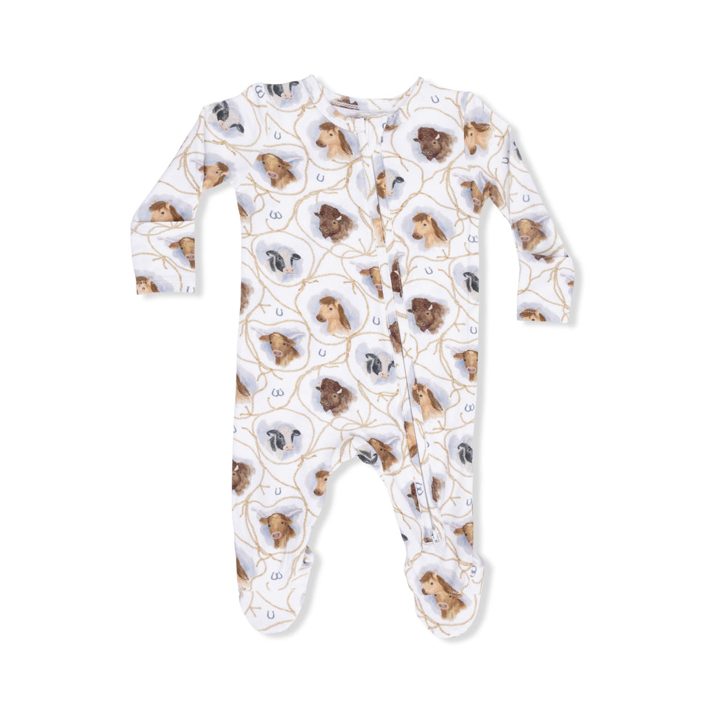Farm Animals Rope Cameos Uni - 2 Way Zipper Footie