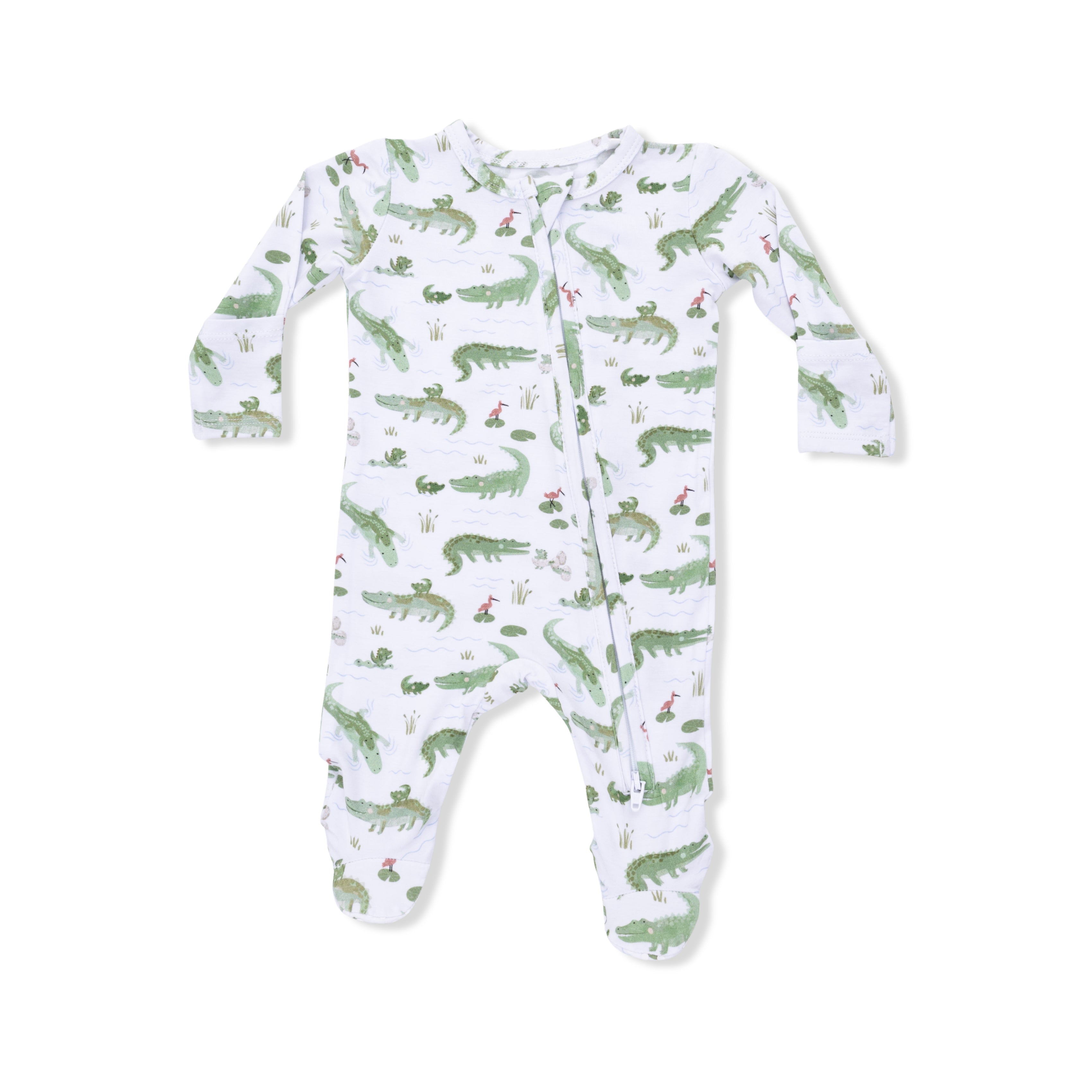 Crayon Alligators - 2 Way Zipper Footie