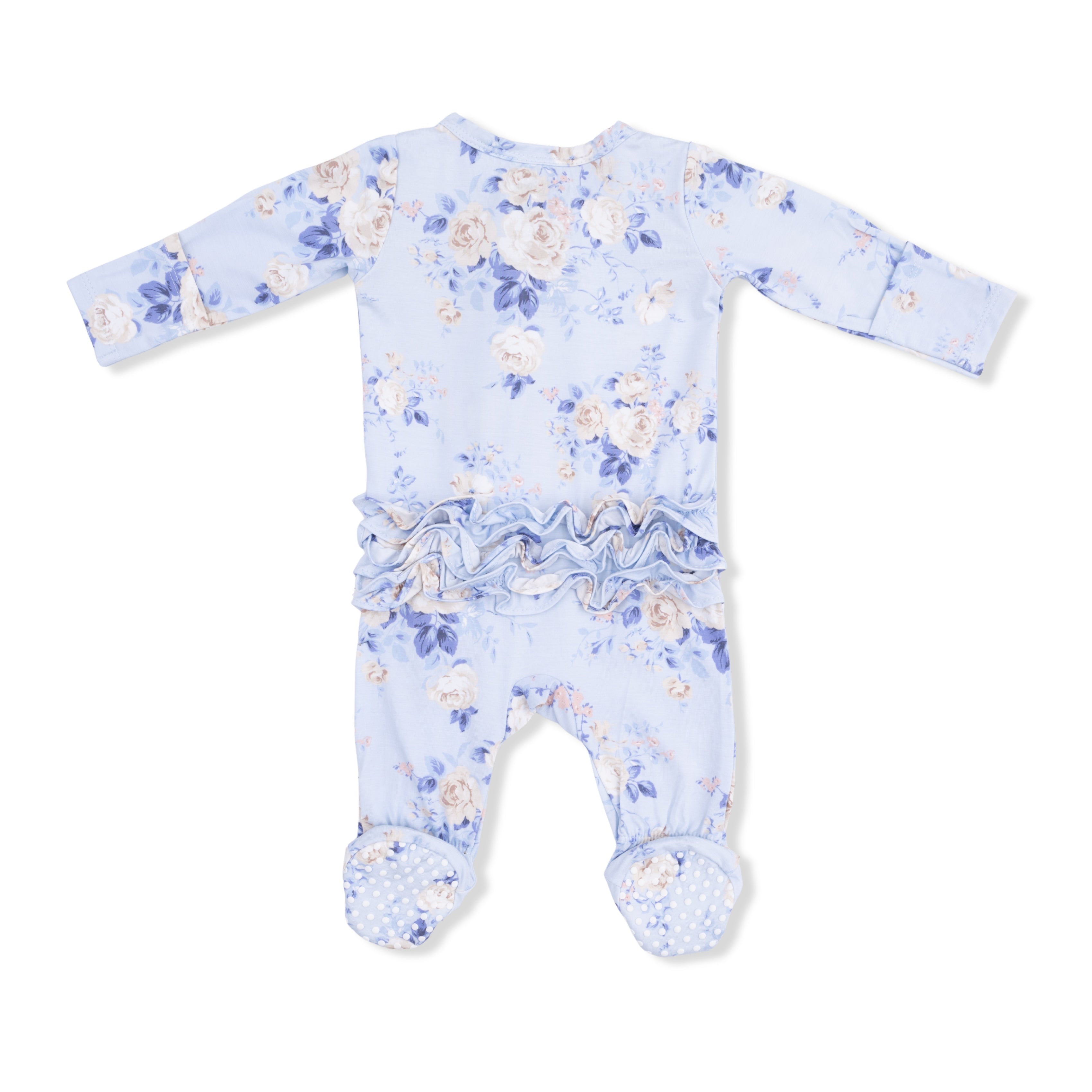 Ashley Rose Floral - 2 Way Ruffle Back Zipper Footie
