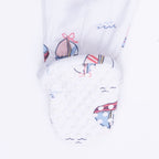 Bubbly Sailboats Pink - 2 Way Ruffle Back Zipper Footie