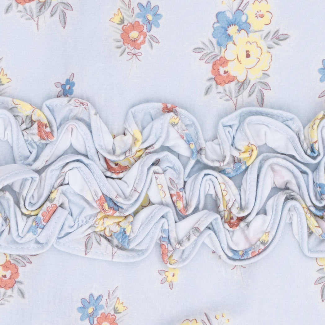 Country Stitch Floral - 2 Way Ruffle Back Zipper Footie