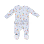 Country Stitch Floral - 2 Way Ruffle Back Zipper Footie