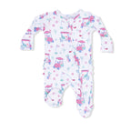 Golf Carts and Flowers - 2 Way Ruffle Back Zipper Footie