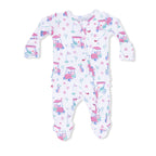 Golf Carts and Flowers - 2 Way Ruffle Back Zipper Footie