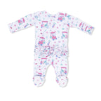 Golf Carts and Flowers - 2 Way Ruffle Back Zipper Footie