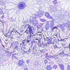 Lacy Lavender Floral - 2 Way Ruffle Back Zipper Footie