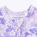 Lacy Lavender Floral - 2 Way Ruffle Back Zipper Footie