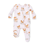 Pink Ponies - 2 Way Ruffle Back Zipper Footie