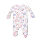 Rodeo Patches Pink - 2 Way Ruffle Back Zipper Footie
