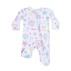 Beach Days - 2 Way Ruffle Back Zipper Footie