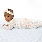 Cute Little Roses - 2 Way Ruffle Back Zipper Footie