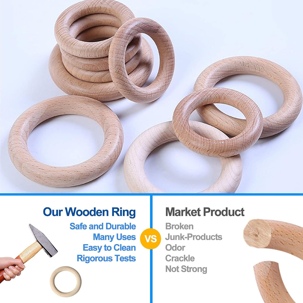 Silicone Baby Teether with Wooden Ring