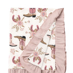 Western Cowgirl Boots Soft Baby Cotton Stroller Blanket