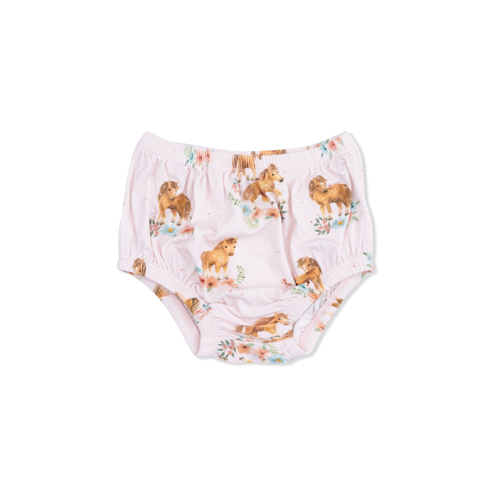 Pink Ponies - Smocked Twirly Dress and Bloomer