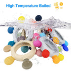 Silicone Baby Teether with Wooden Ring