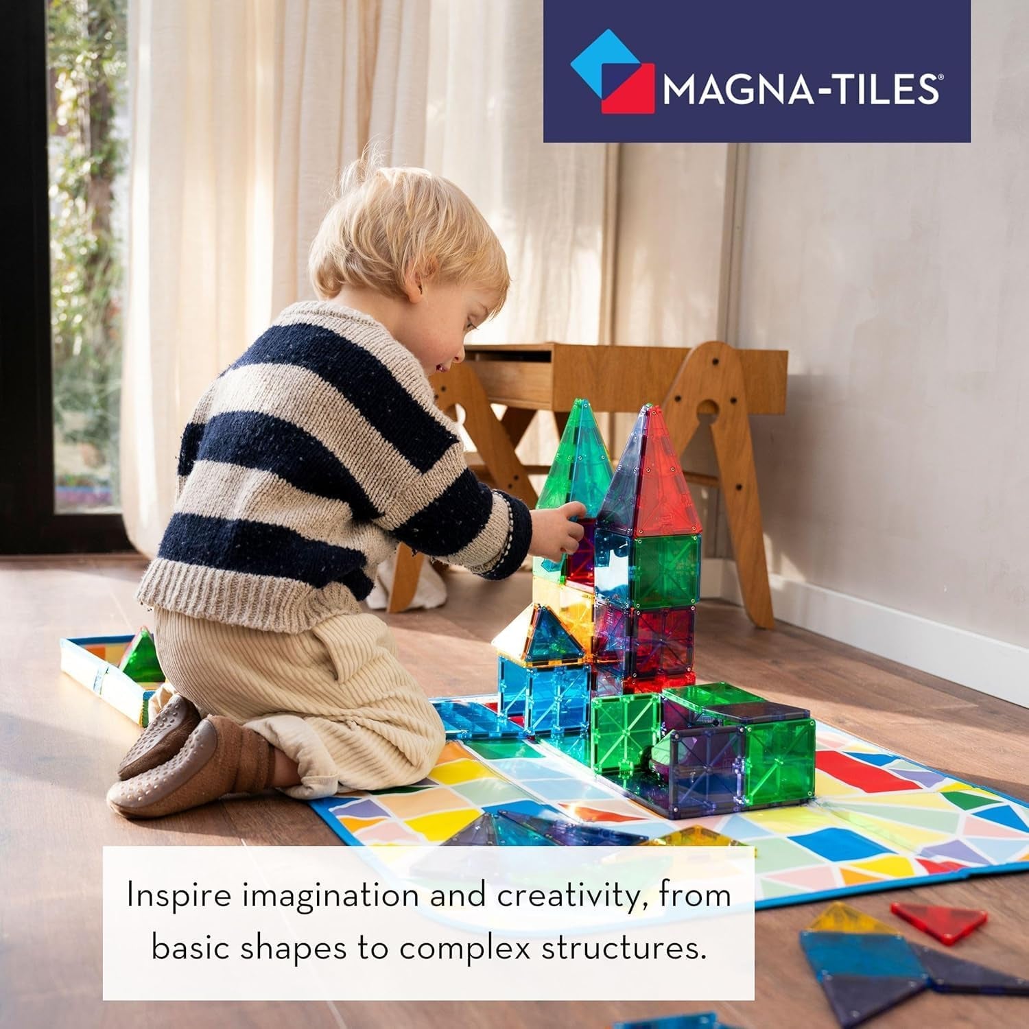 100-Piece Magnetic Building Tile Set