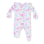 Sweet Bows - 2 Way Ruffle Sleeve Zipper Footie