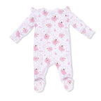 Ribbon Ballerinas - 2 Way Ruffle Sleeve Zipper Footie