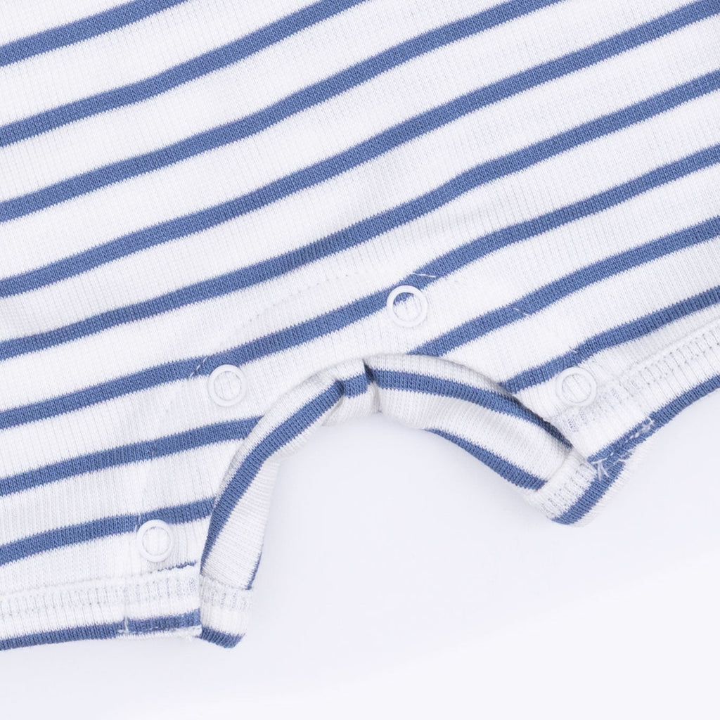 Navy Stripe - Henley Shortie Romper