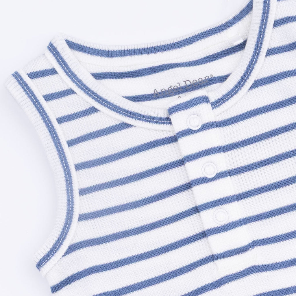 Navy Stripe - Henley Shortie Romper