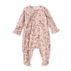 Wild Wrangler/Pink Bamboo Ruffle Zipper Romper - Western