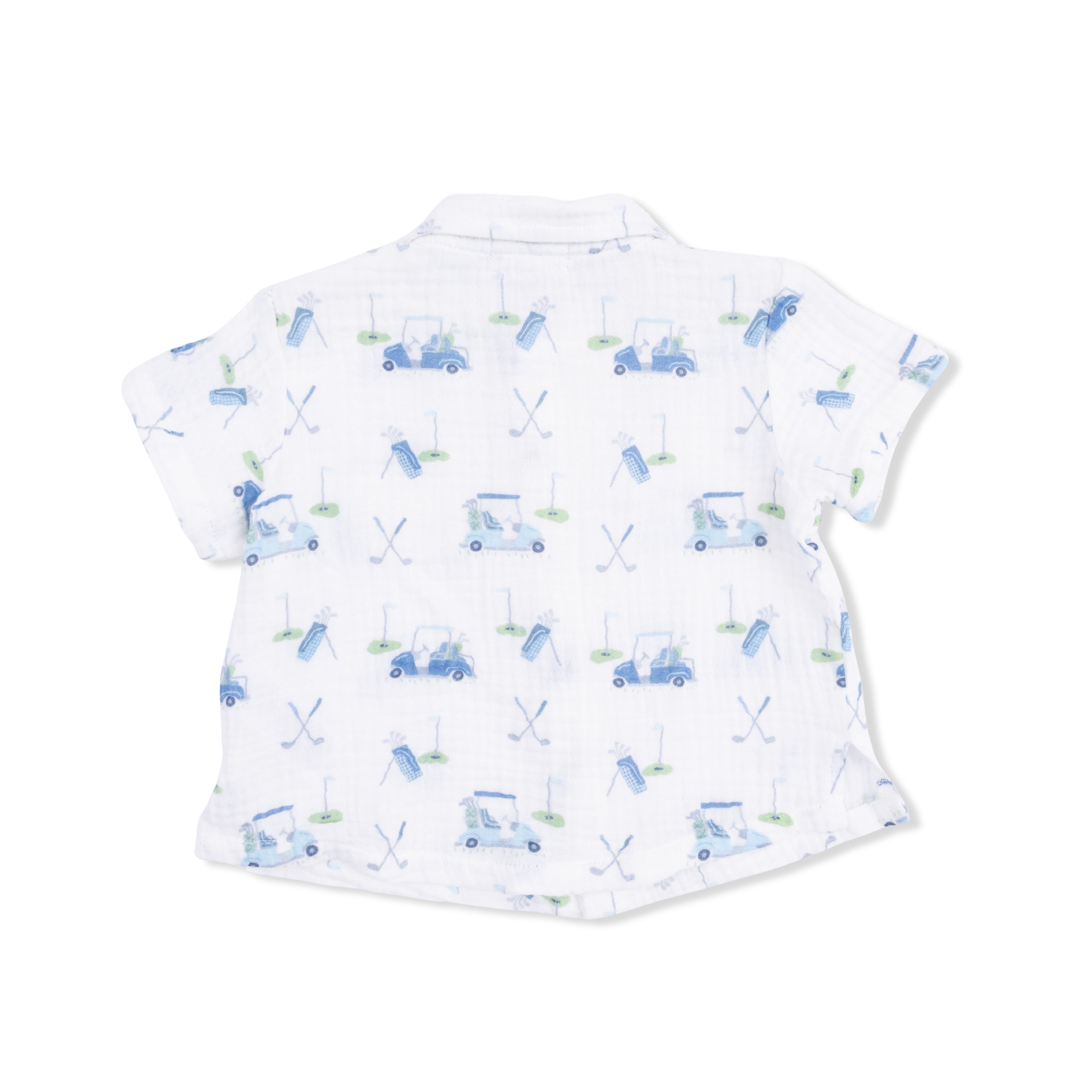 Baby Golf Carts Blue - Polo Button Up with Casual Short