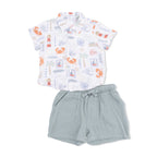 Club Mediterranean - Polo Button Up with Casual Short