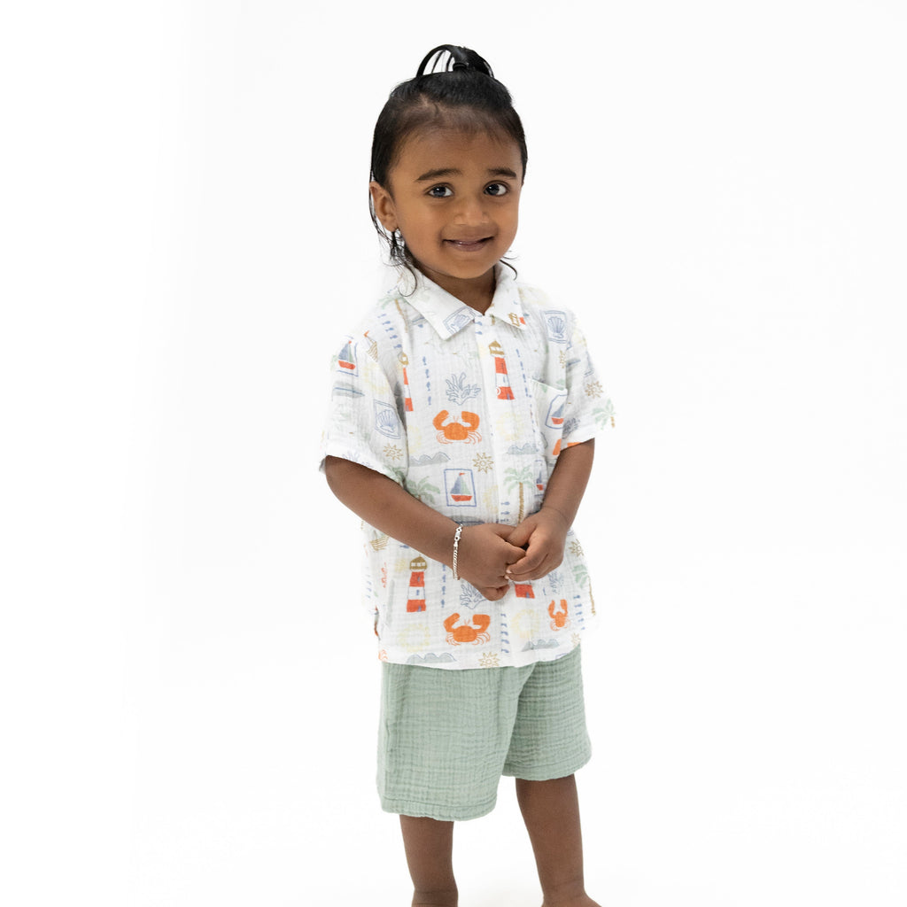 Club Mediterranean - Polo Button Up with Casual Short