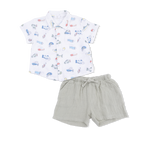 Fishing Lures - Polo Button Up with Casual Short